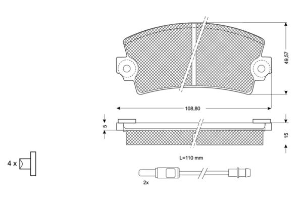 PROCODIS FRANCE Piduriklotsi komplekt,ketaspidur PF10431